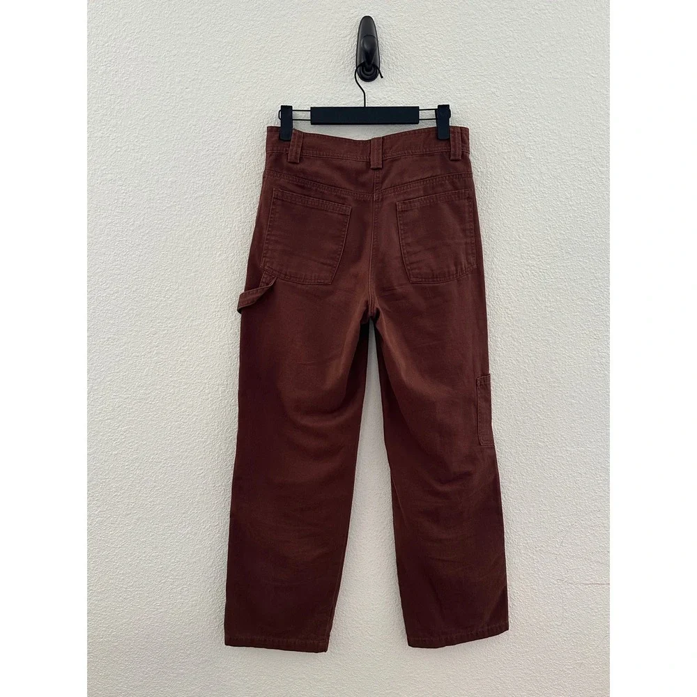 Aritzia Sunday Best Cognac Brown Cotton New Oscar Carpenter Utility Pants Size 4